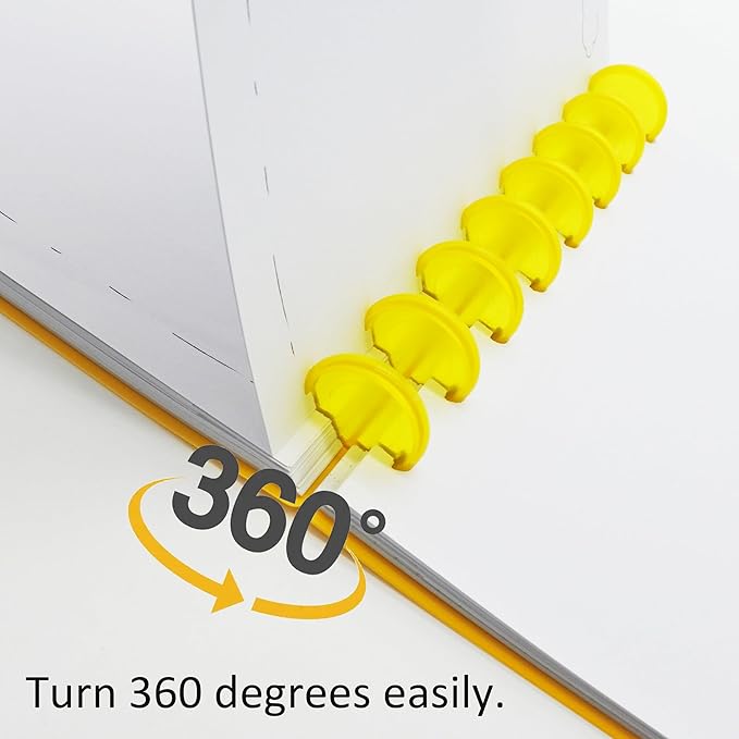 100pcs Discbound Notebook Discs DIY Planner Accessories fits for Tul,Levenger,Arc,Happy Planner,Talia(Transparent Yellow,0.94inch/24mm)