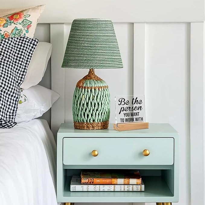 Be the Person You Want to Work Acrylic Sign Decor Motivational Home Office Table Decor Acrylic Plaque, Shelf Cubicle Desktop Art Decoration, Office Gift for Friend Coworker Employee Colleague