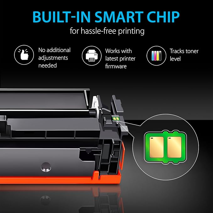 Smart Ink Compatible 206A Toner Cartridge Replacement for HP 206A Toner Cartridges (1 Black Pack) 206X with Chip to use with Color Laserjet Pro MFP M283fdw M283cdw Laserjet Pro M255dw M255nw