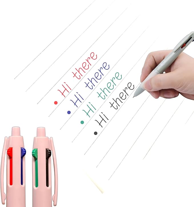 Multi Color Pen 6-pack Oil Gel pen 0.5mm Nipple-style Nib Smooth writing Multicolor Ballpoint Pen 4 colors in 1 Pen multicolor pen in one