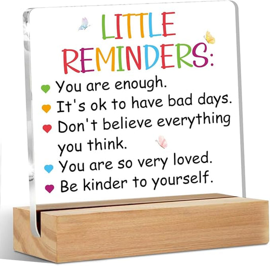 Inspirational Gifts Acrylic Sign with Wood Stand, Employee Appreciation Gifts Bedroom Office Living Room Desk Cubicle Table Shelf Decor, Encouragement Gifts for Women Coworker Friends Mom