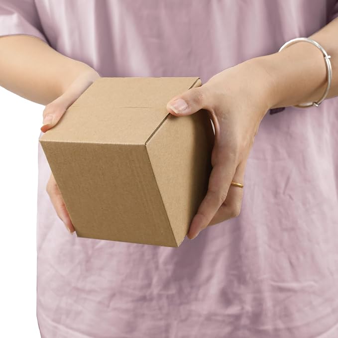 4x4x4 Shipping Boxes Set of 40, Brown Kraft Corrugated Cardboard Small Boxes Mailers for Packaging(10.2x10.2x10.2 cm)