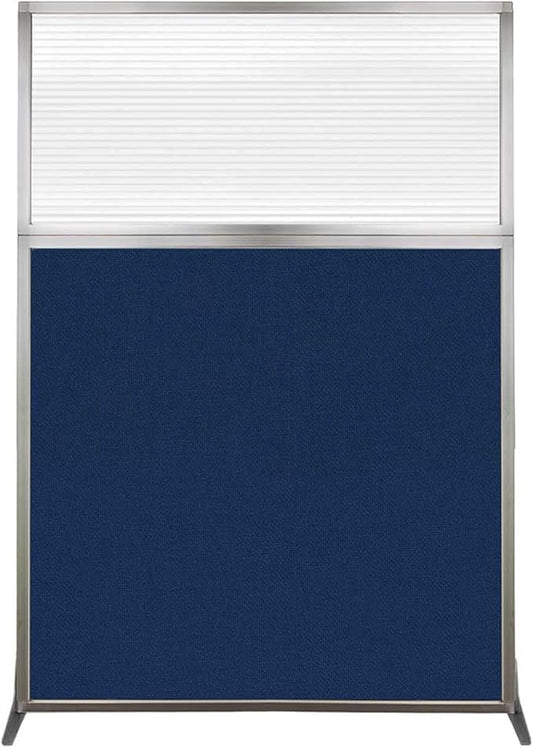 Versare Hush Screen Portable Room Divider | Workstation Wall Divider | Freestanding Privacy Hush Panels | Clear Fluted Windows | Fabric Office Divider Screen | Great for Room Separation