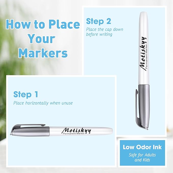 120 Pcs Metallic Permanent Markers Bulk: Silver Metallic Marker Pens Set with Fine Point Tips for Gift Card Making, Artist Illustration, Industrial Marking