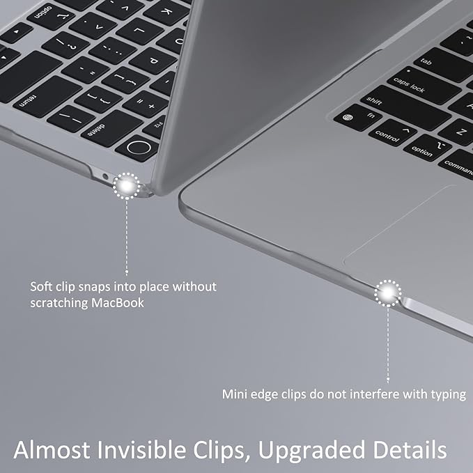 KEROM Matte Clear Case for MacBook Air 15 inch M4 2025 2024 2023 M3 M2 A3241 A3114 A2941, MacBook Air M4 15 inch Case, Ultra Thin Matte Plastic Hard Shell &Keyboard Cover for Mac Air 15, Frosted Clear