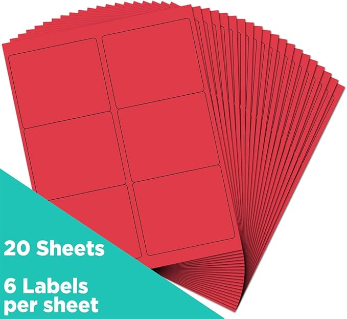 JAM PAPER Shipping Address Labels - Large - 3 1/3 x 4 - Red - 120/Pack