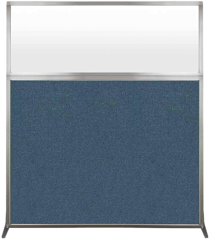 Versare Hush Screen Portable Room Divider | Workstation Wall Divider | Freestanding Privacy Hush Panels | Frosted Windows | Fabric Office Divider Screen | Great for Room Separation