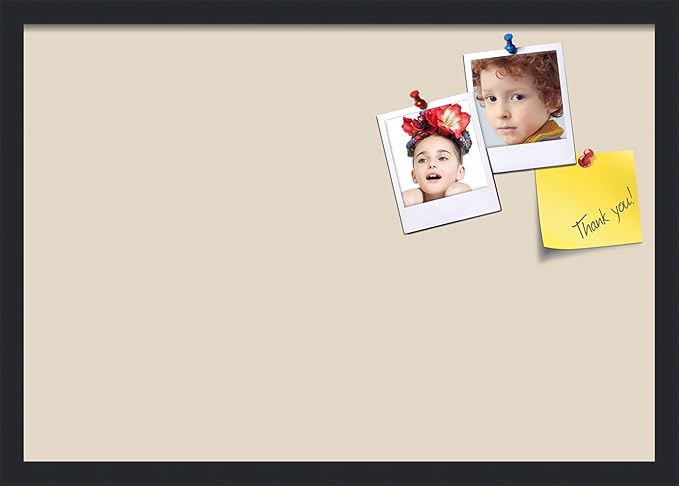 PinPix 26x18 Inch Cork Bulletin Board. This Decorative Framed Pin Board Comes with Desert Pastel Design and a Satin Black Frame. Ideal for Home Office Decor or Message Board (PinPix-1815)