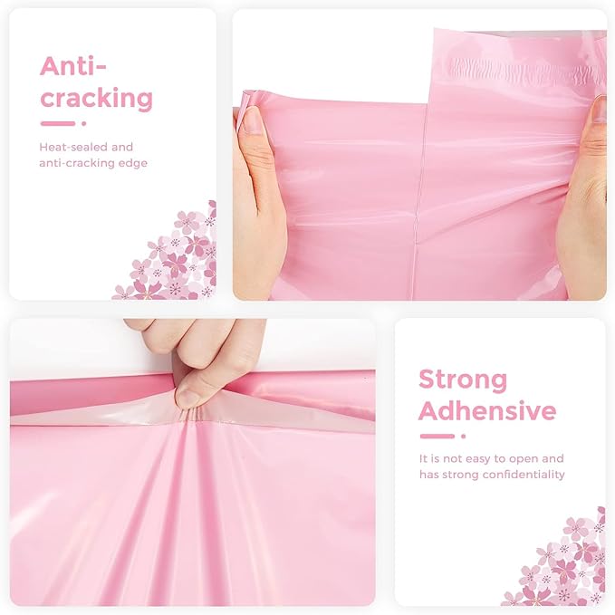 Metronic Poly Mailers 19x24 Inch 500 Pcs, Large Shipping Bags for Clothes, Shipping Envelopes for Small Business, Strong Adhensive Mailing Bags Packaging Bags, Light Pink