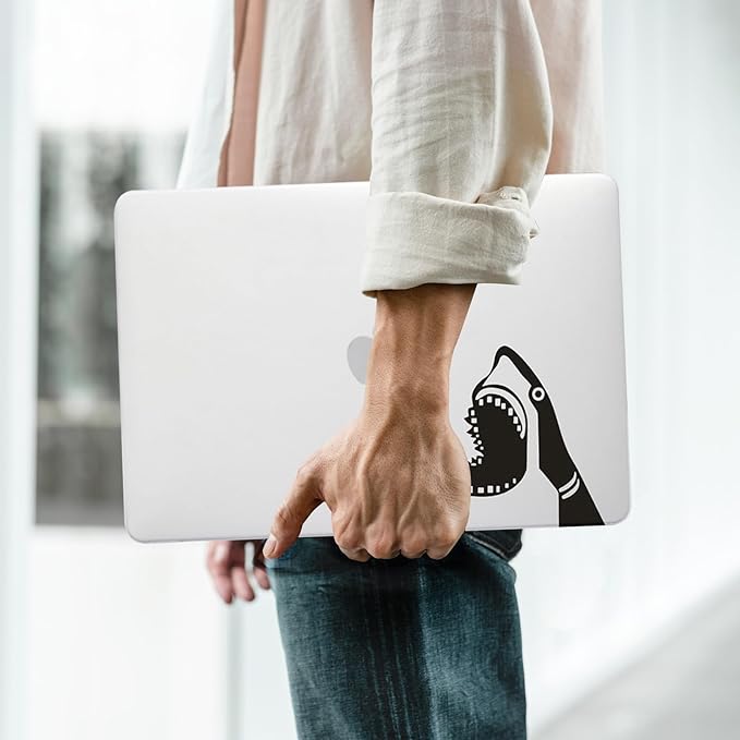 Cute Animal Print Case for MacBook Air 13 inch 2025-2022 M4 A3240 M3 A3113 M2 A2681,for Mac Air13 M4 Sturdy Pattern Plastic Clear Hard Shell&Keyboard Cover for MacBook Air13.6 Case,Cute Shark