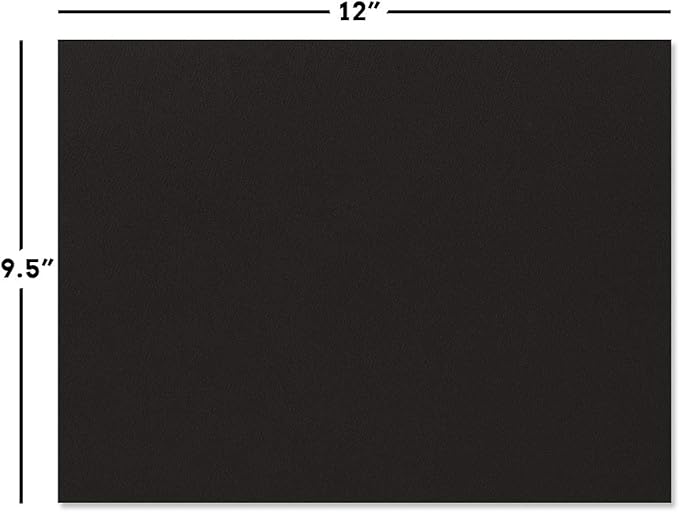 Plain Black Certificate Folders - Pack of 10, Linen Cover 80 lb. Stock, Folded, Die-Cut Corners, for Office, Business Awards, Graduation, School Diploma Holder, 9-1/2" x 12"