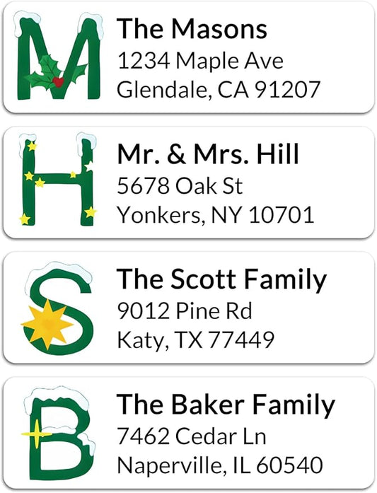 Personalized Return Address Labels - Custom Address Labels with Monogram (Everwhite Greetings)