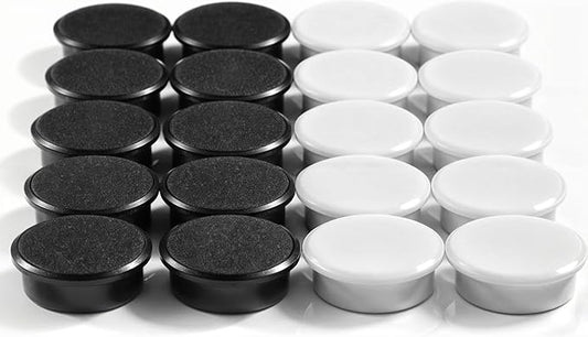 Qualsen Fridge Magnets, Cute Refrigerator Magnets for Whiteboard, Locker, Office, Classroom, Kitchen (20Pcs-Black+White)