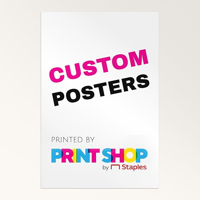 STAPLES - Personalized Semi-Gloss Poster - 12W" x 18L" Custom Print - Ideal for Home or Office Décor (Wood)