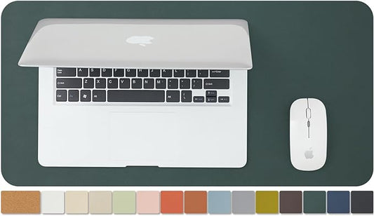 Compact Cork Desk Mat - Small Dual-Sided Desk Pad for Office and Home - Desk Organization and Accessories - Ideal for Large Mouse Pad and Small Desk Mats on Top of Desks(Dark Green,23.6"x 11.8")