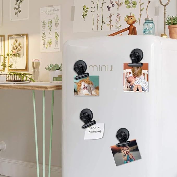 Grtard 50 Pack Magnetic Clips Heavy Duty, Black Magnet Clips for Fridge, Refrigerator Magnets, Strong Magnetic Clip, Scratch Free Magnets with Clip for Whiteboard, Refrigerator, Cruise, Locker