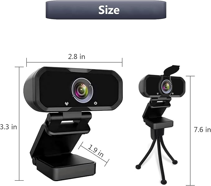 Webcam 1080p HD Computer Switch 2 Camera - Microphone Laptop USB PC Webcam with Tripod Stand, 110 Degree Live Streaming Widescreen Recording Pro Video Web Camera for Calling, Conferencing