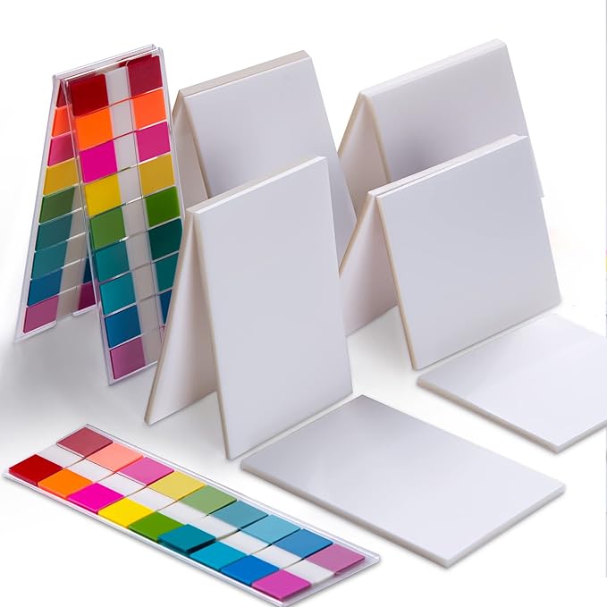 Golcellia Transparent Sticky Notes, See Through Sticky Note, Pastel Colorful Clear Sticky Notes-1040 Sheet Pack (3 Styles) Annotating Books Repositionable Translucent Sticky Tabs