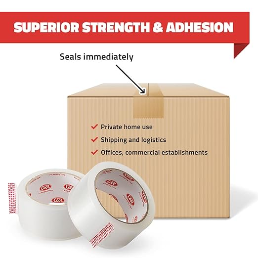 Simply Cool Packing Tape 18 Pack, Heavy Duty Packaging Tape for Shipping, Moving Boxes, Sealing, Mailing & Storage – Strong 1.88” Wide x 60 Yards Per Refill Roll