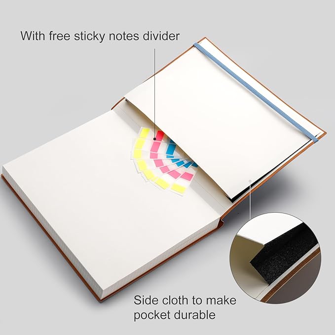 AHGXG Graph Paper Notebook - Grid Paper Notebook Large A4 8.5''×11'', 320 Pages Thick Journal, 100gsm Thick Graph Paper, Leather Softcover, Inner Pocket - GrayBlue