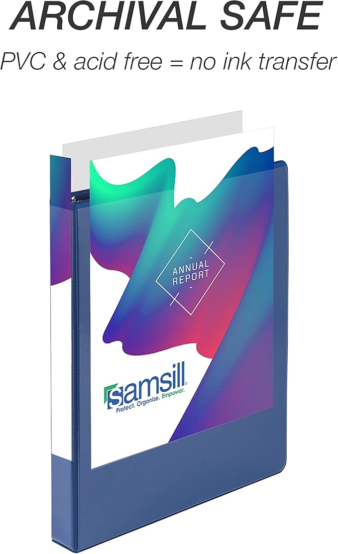 Samsill Durable 1 inch 3 Ring Binder, Made in USA, D Ring Binder, FSC 100% Recycled Chipboard, Fashion Assortment, 4 Pack