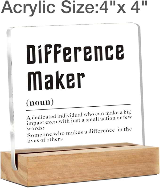 Pernate Decorative Signage - Acrylic Sign with Wooden Stand, 4 x 4 inches, Perfect for Appreciation Gifts for Leader, Boss, Mentor, Coworker, Teacher