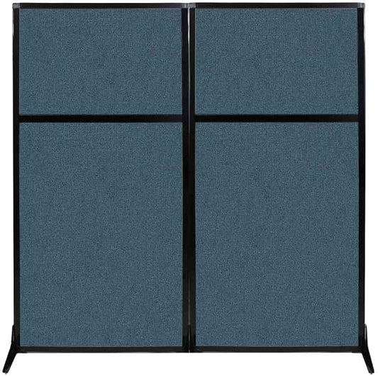 Versare Workstation Partition | Portable Wall Divider | Modern Office Cubicle | Free Standing Privacy Screen | Flexible Work Space | 66" x 70" Caribbean Fabric Panels