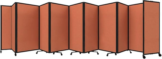 Versare Room Divider 360 Portable Wall Partition | Folding Panels | Large Freestanding Divider | Locking Wheels | Temporary Room Separator