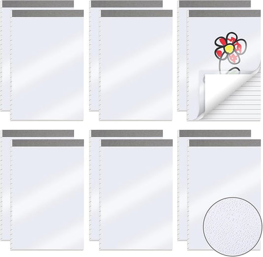 12 Pack Waterproof Cover Memo Pads 5.5" x 8.5" Lined Note Pads Writing Pads (51 Sheets Each Pad, Double Side Printed)