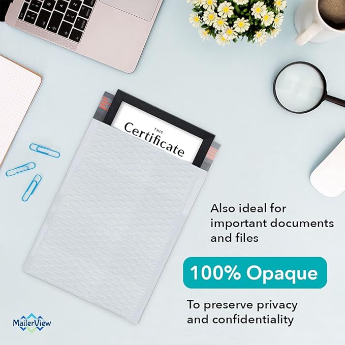 8.5x12, Poly Bubble Mailers, #2, Made in USA, Padded Envelopes, Package Bags, Shipping Envelopes with Bubble, Packing Bags for Small Business, With Self Seal Tape, Usable size 8.5x11, 100 Pack