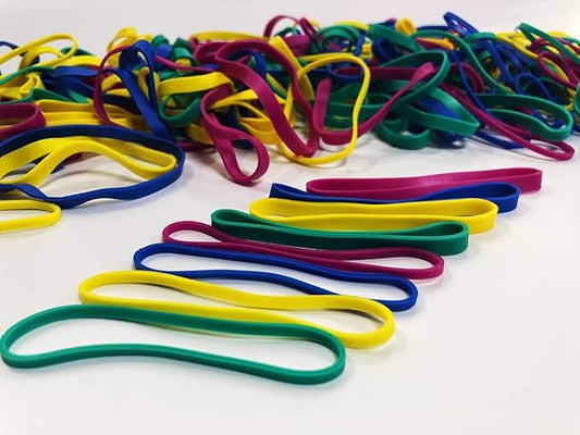 Rubber Bands Assorted Dimensions(#64 & #33), 1/4 lb, Colorful Non Latex Rubber Band Bulk Sturdy Stretchable, Elastic Bands for Office Files Bank Money Arts Crafts Document