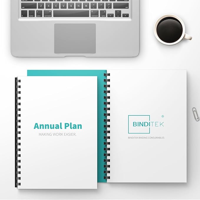 Binditek 30 Pack Plastic Binding Comb Spines, 3/4 Inch Diameter, 150 Sheet Capacity, 19 Ring, for Letter Size, Black, for Students and Coworkers