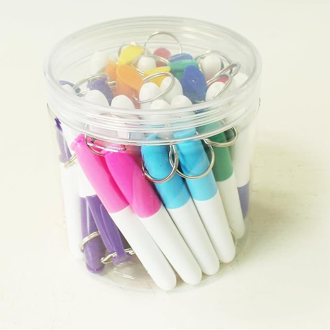 SKKSTATIONERY 36-Pcs Mini Dry Erase Markers with Key Ring, Whiteboard Markers, Marker Pens 3.5'', Markers