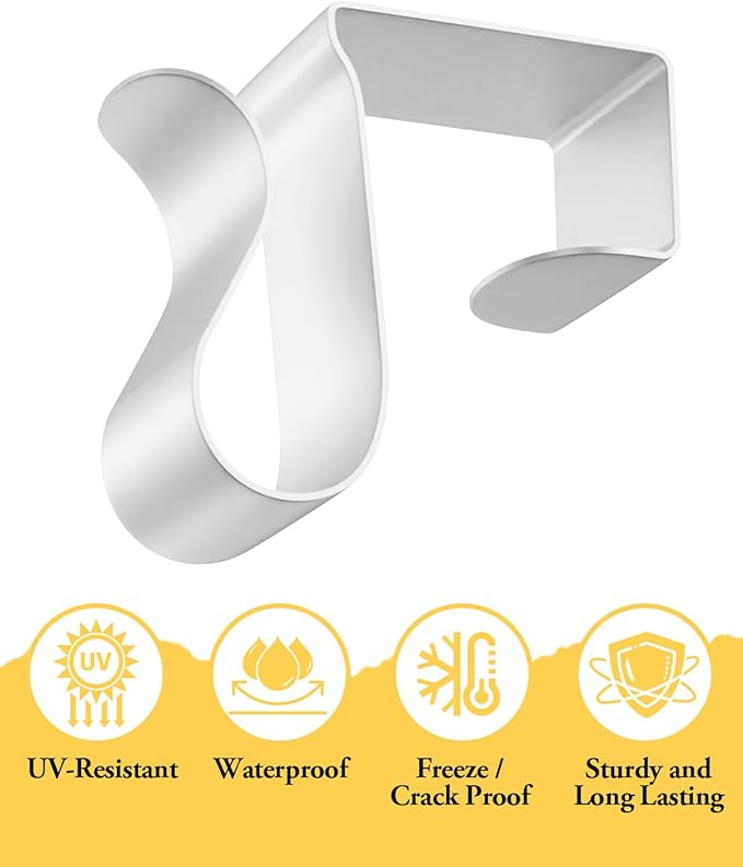 Gutter Clips for Hanging Outdoor Lights: 100 Pcs Metal White Christmas Light Clips for outside String Lights - Weatherproof Gutter Clips for Xmas Halloween Seasonal Rope Mini Decoration Lights