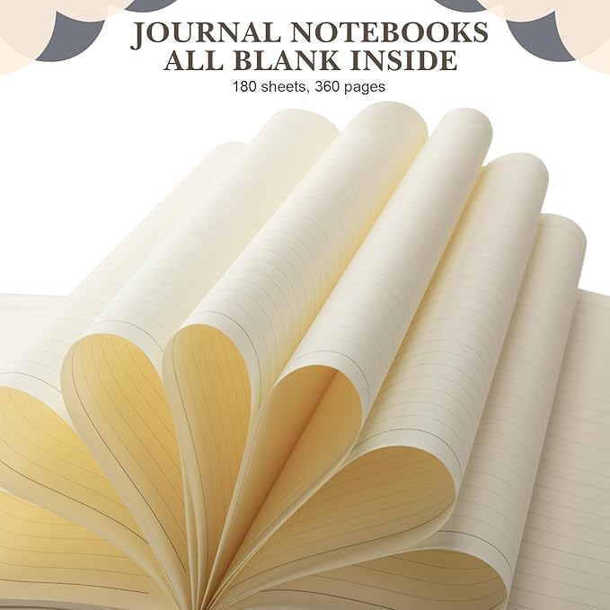 SATINIOR 5 Pack A4 Notebooks Large Journal 360 Pages Leather Softcover Hardcover Notebooks Thick Paper Lined Notepad for Office School Business Note Taking Writing, 8.5'' x 11''(Gray)