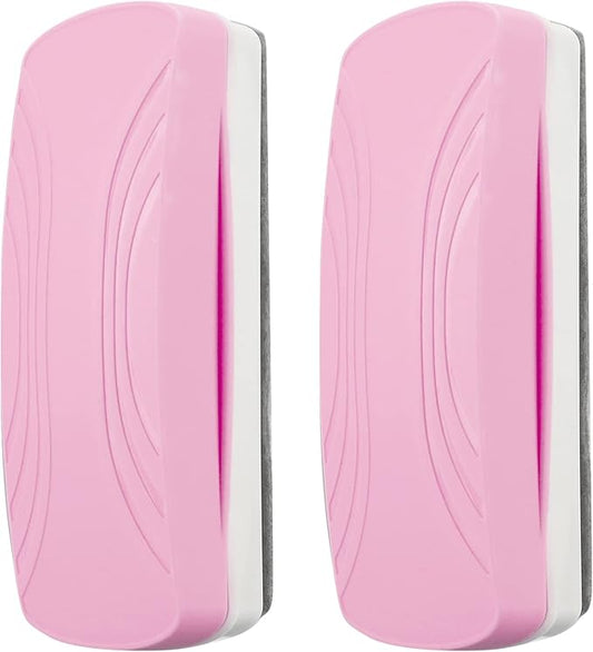 Ddaowanx Whiteboard Eraser, Magnetic Dry Erase Eraser, Glass Board Eraser,School and Office Supplies, Pack of 2 (Pink)