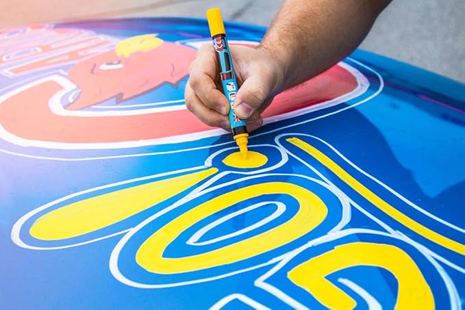 Window Markers for Glass Washable Car Window Paint Pen- Dry Erase Liquid Chalk Marker Car Decorations on All Surfaces, Tire, Windshield - Auto Marker, Autowriter, Rain Resistant (Purple, Jumbo Tip)