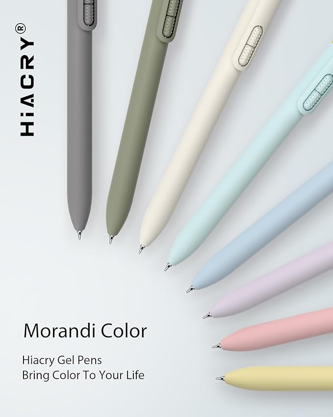 8 Pcs Gel Ink Pens, 0.7mm Fine Point for Smooth Writing Journaling Aesthetic Pens, Black Quick-Dry Long Lasting Fidge Pens, Cute School Office Supplies Gifts for Women （Morandi Black Ink）