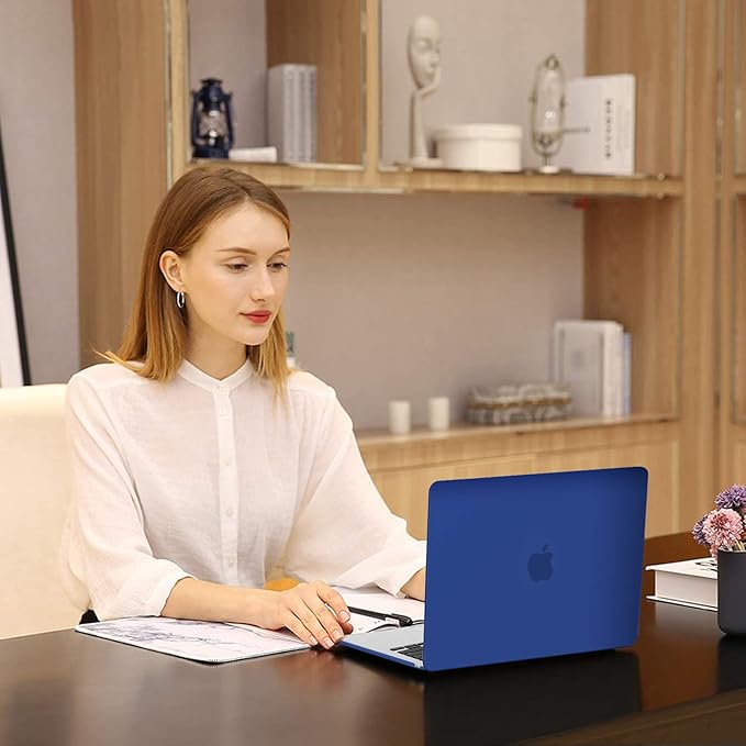 MOSISO Compatible with MacBook Air 13 inch Case 2025 2024 2023 2022 M4 A3240 M3 A3113 M2 A2681, Plastic Hard Shell&Keyboard Cover&Screen Film&Type C for MacBook Air 13.6 inch Case, Royal Blue