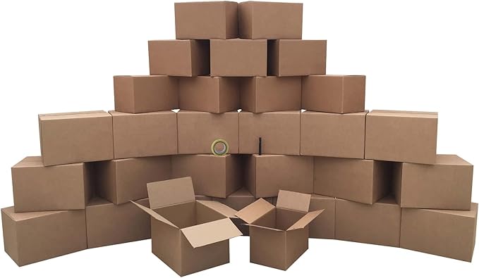 UBOXES 2 Room Economy Kit- 30 Moving Boxes, Bubble Roll, & Packing Tape