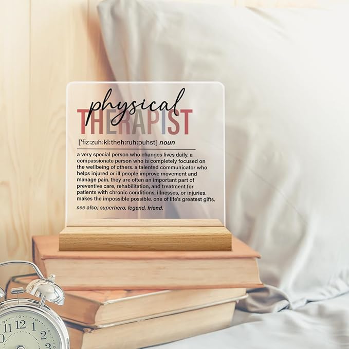Physical Therapist Gifts for Men Women, Thank You Appreciate Gifts, Retirement Gift, Physical Therapist Definition Acrylic Desk Sign Office Decor