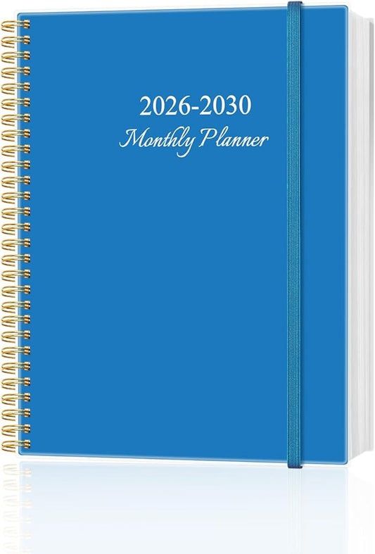 2026-2030 Monthly Planner - 60 Month PLanner Calendar from January 2026 to December 2030, 5 Year Planner 2026-2030 with Flexible Cover, Inner Pocket, Perfect for Home | School | Office, 8.5" x 11", Blue