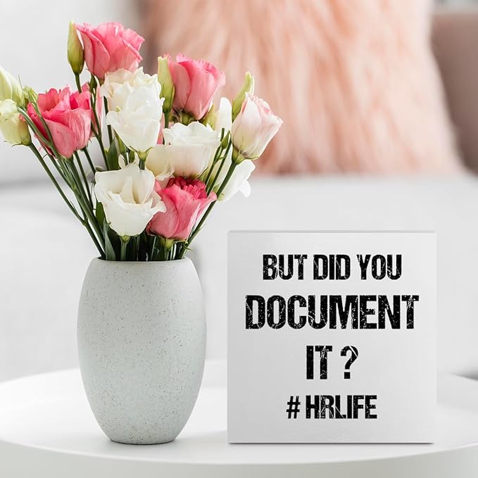 Funny Desk Decor Rustic Office Supplies White Wooden Box Sign But Did You Document It Novelty Boss Coworker HR Gifts Office Organizer Farmhouse Wood Plaque Cubicle Accessories Home Shelf Decorations