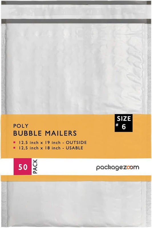 12.5x19 inches Poly Bubble Mailer Self Seal Bubble Shipping Envelopes 2.5 Mil 50 Pack