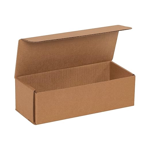BOX USA Moving Boxes 10"L x 4"W x 3"H Long 50-Pack | Corrugated Cardboard Box for Packing, Moving and Storage 10x4x3 1043