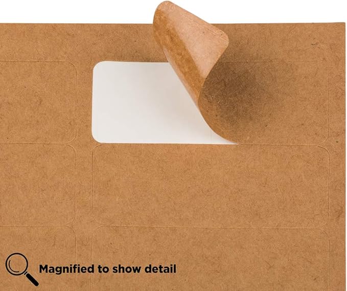JAM PAPER Return Address Labels - Standard Mailing - 1 x 2 5/8 - Brown Kraft - 120 Shipping Labels/Pack