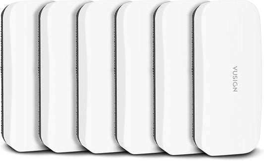 VUSIGN Magnetic Dry Erase Whiteboard Eraser, Glass Board Eraser for Dry Erase Board, Glass Board, Calendar Board, Office, Home,School Supplies, 6 Pack