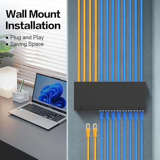 12Port Patch Panel CAT6A Keystone Patch Panel Shielded Network Patch Patch with Smart Cable Management for Home/Office Network (1U 12Port, CAT6A)