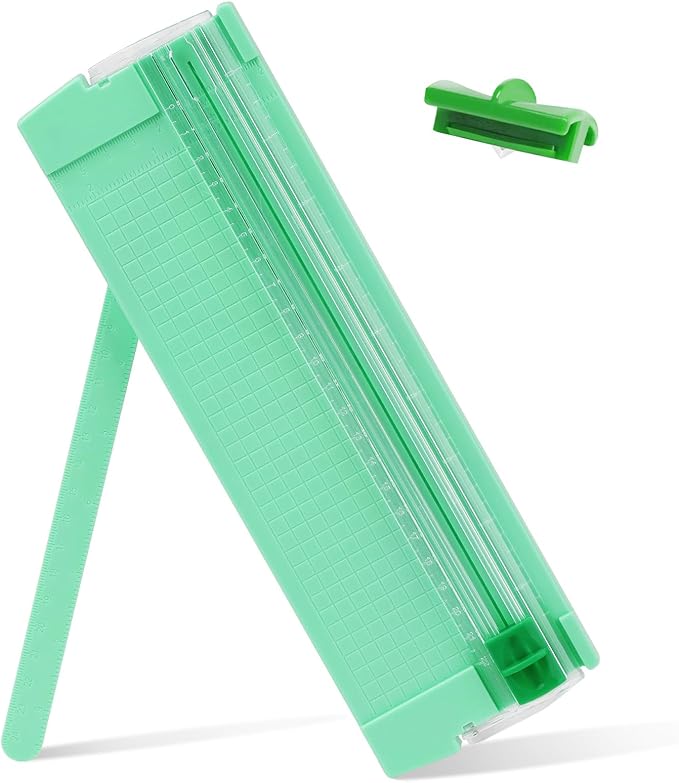 Mini Paper Cutter, Straight Small Paper Trimmer with Side Ruler for Scrapbooking Craft, Paper, Coupon, Label, Cardstock