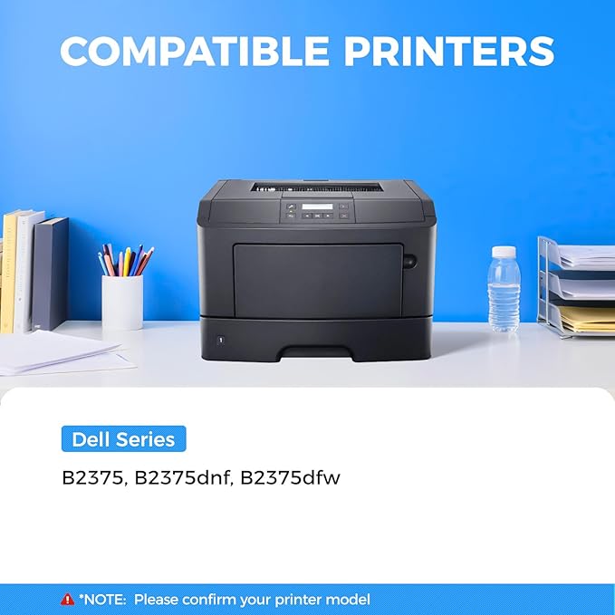KingKJ B2375 High Yield Black Toner Cartridge 1-Pack Replacement for Dell C7D6F NWYPG C7D6 8PTH4 593-BBBI 593-BBBJ Toner Compatible for Dell B2375 B2375dnf B2375dfw Laser Printer Ink All-in-One Copier